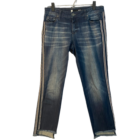 Kut From The Kloth Dark Blue Reese Ankle Straight Leg Jeans Sz 8
